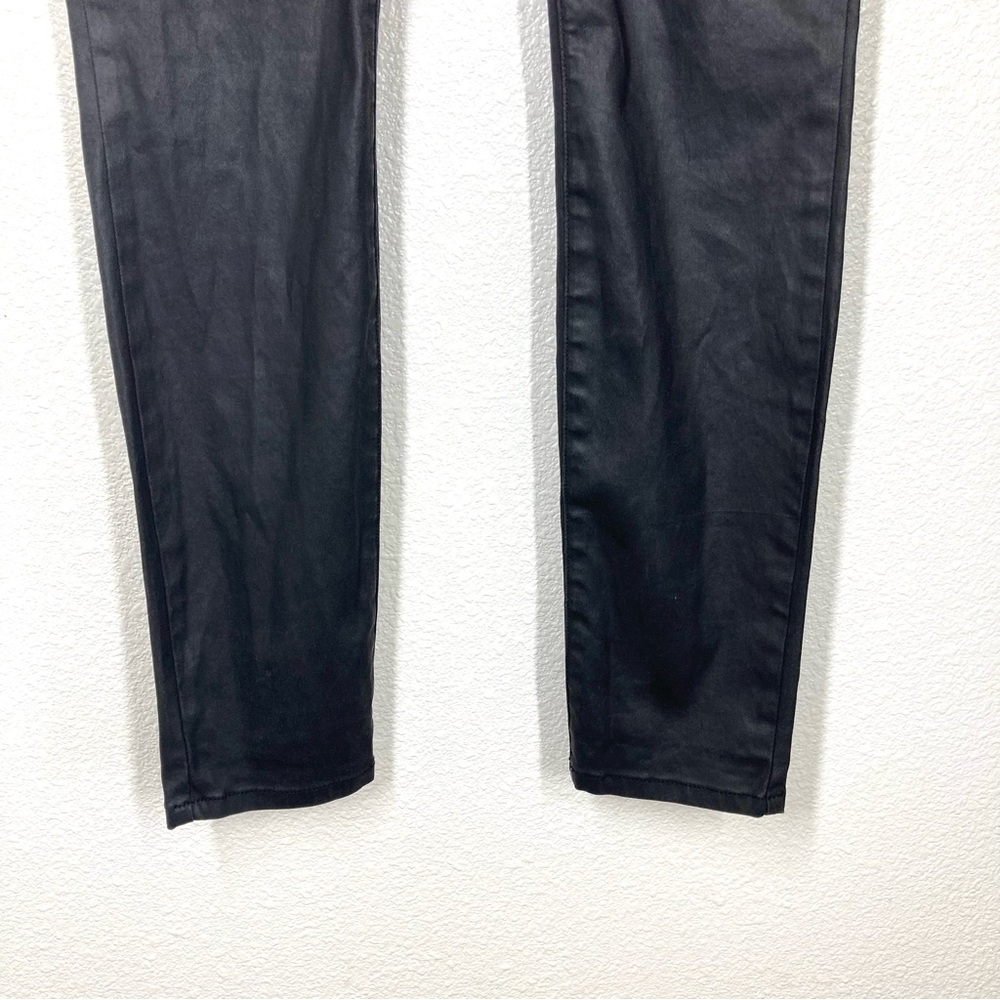 Eileen Fisher Waxed Black Jeans 10P Organic Cotton Coated Stretch Rock - Picture 11 of 16